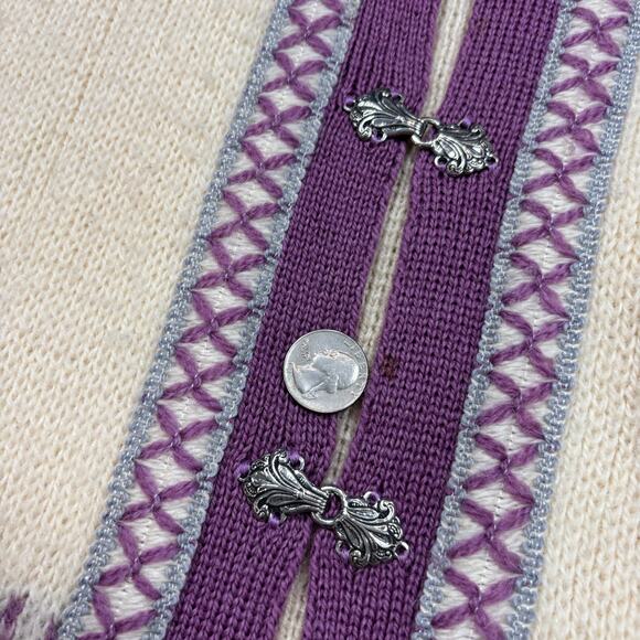 Vintage Nordstrikk Nordic Wool Knit Clasp Cardigan Sweater M's L W's XL Cottage - Picture 8 of 9